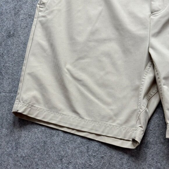 Rhoback Shorts Men 40 Beige Khaki Performance Lined 8" Flat Front Chino - Picture 5 of 16